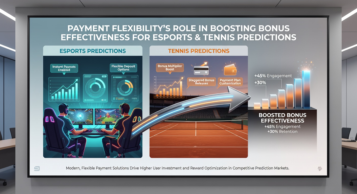 Grafiek die toont hoe betalingsopties bonusconversiepercentages beïnvloeden in esports en tennis