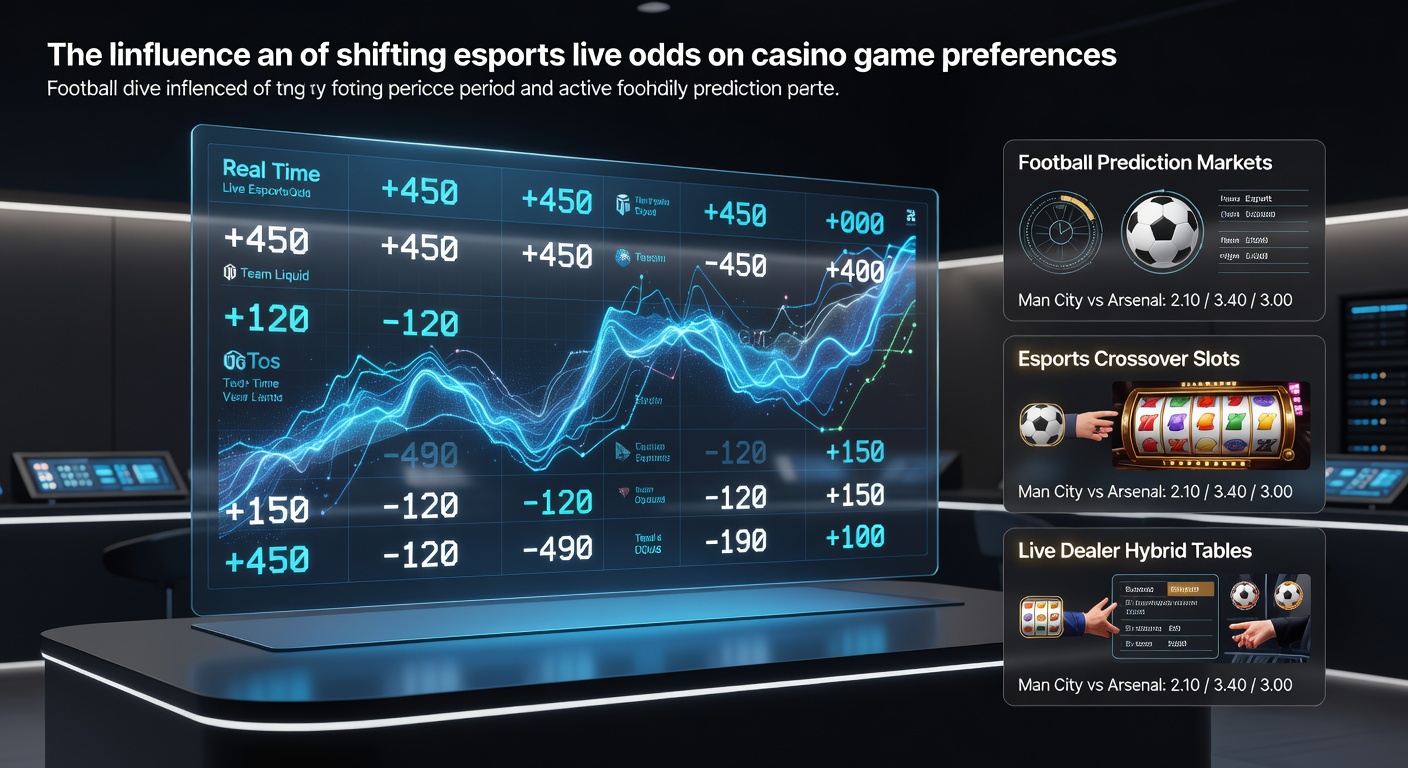 Visualisatie van verschuivende esports live odds en hun connectie met casino spellen tijdens voetbal analyses