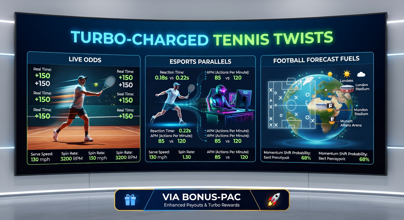 Voetbalvoorspellingsscherm met AI-grafieken, bonus iconen en tennis-esports vergelijking